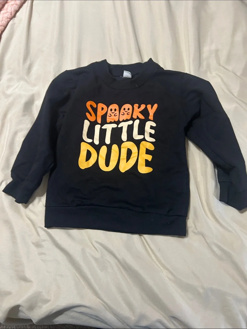 Spooky Little Dude Black Kids Sweatshirt
